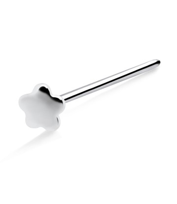 Smaller Flower Shaped Silver Straight Nose Stud NSKA-08s